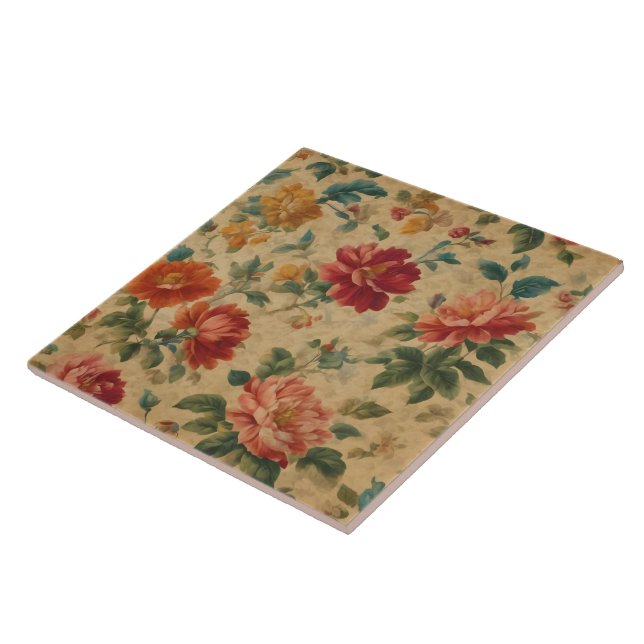 Carreau Aquarelle vintage collection Floral tendance (Côté)