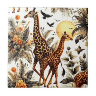 Carreau Aquarelle vintage de Giraffe