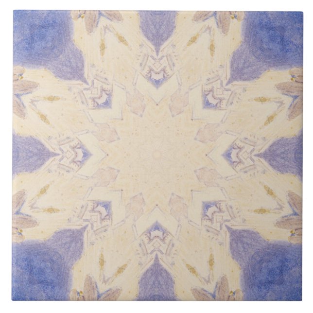 Carreau Aquarelle vintage de sable bleu pourpre No6 (Devant)