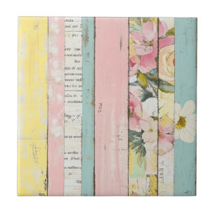 Carreau Aquarelle vintage Floral Abstrait Motif (19)