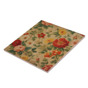 Carreau Aquarelle vintage Floral Collection populaire