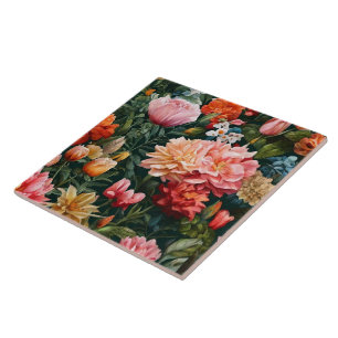 Carreau Aquarelle Vintage tendance collection florale