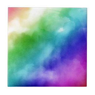 Carreau Aquarelles d'arc-en-ciel