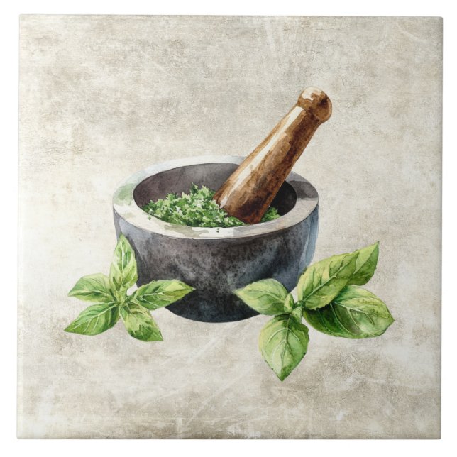 Carreau Aquarelles d'herbes rustiques  (Devant)
