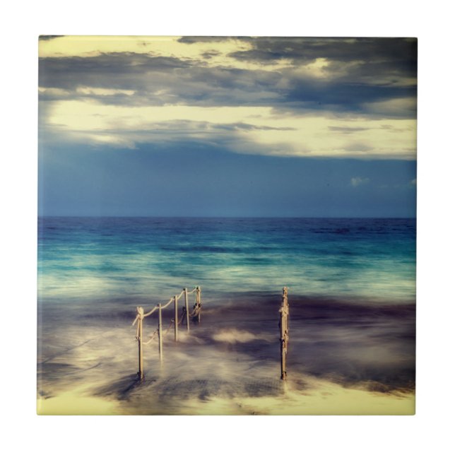 Carreau Aquarelles, plage et mer, ciel (Devant)
