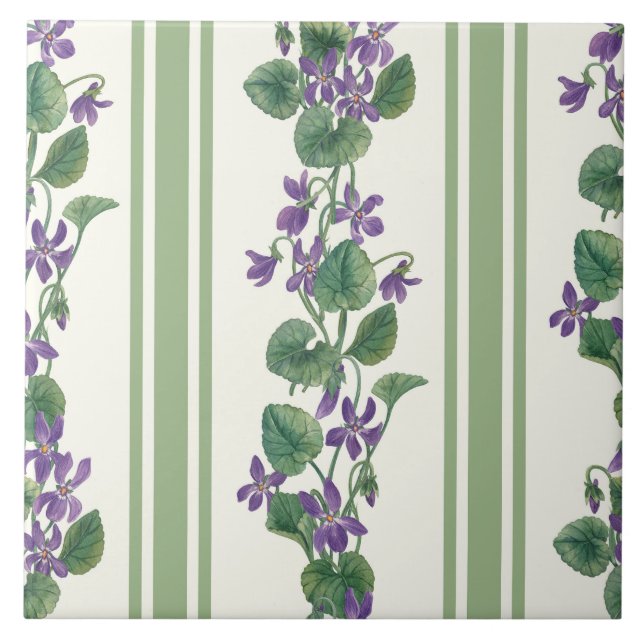 Carreau Aquarelles violettes et rayures (Devant)