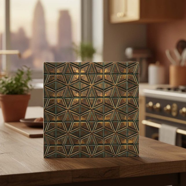 Carreau Arabesque Starburst : Bronze Oxydé #11 ID1227 (Créateur téléchargé)