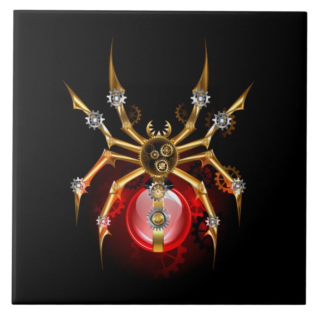 Carreau Araignée en vapeur noire (Devant)