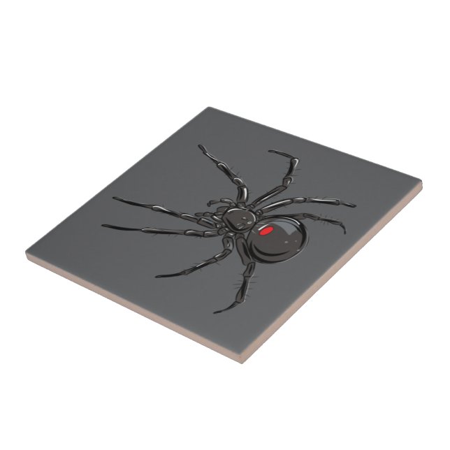 Carreau Araignée Veuve Noire Dessin Original Art  (Côté)