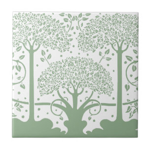 Carreau Arbre blanc et vert de la forêt enchantée