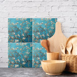 Carreau Arbre d'amande fleuri Vincent van Gogh<br><div class="desc">Carrelage décoratif en céramique avec Vincent van Gogh's,  Arbre aux amandes en fleurs (1890),  Saint-Remy,  sud de la France,  également connu sous le nom de Branches aux amandes en fleurs,  un tableau à l'huile de la période post-impressionniste.</div>