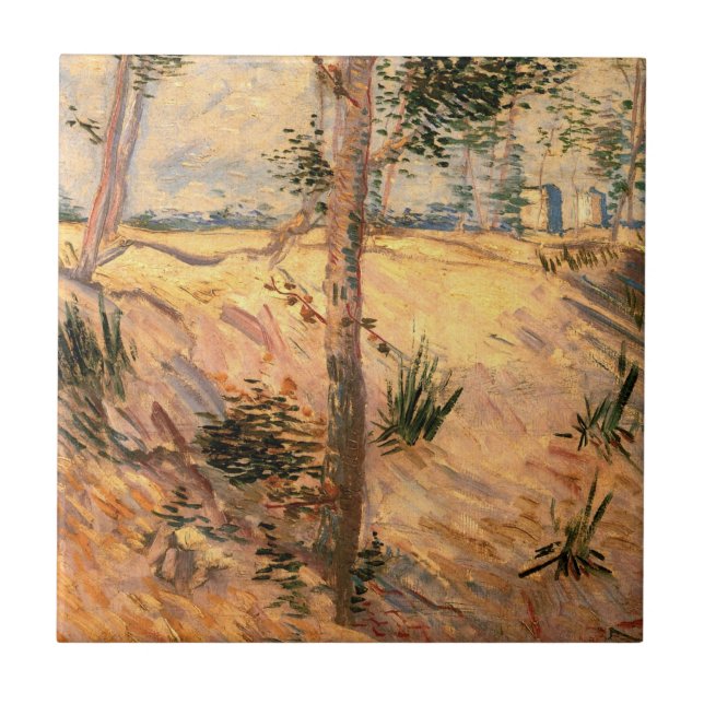 Carreau Arbre dans un champ ensoleillé par Vincent van Gog (Devant)