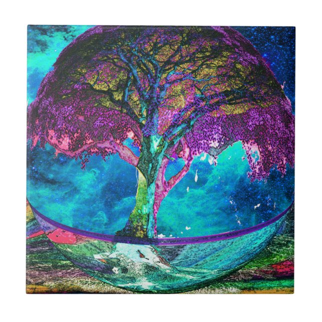 Carreau Arbre de méditation de la vie (Devant)