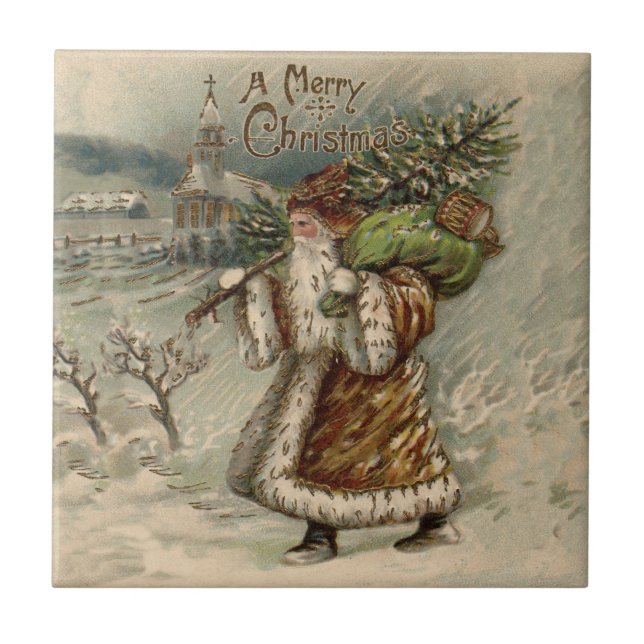 Carreau Arbre de Noël du Père Noël victorien (Devant)