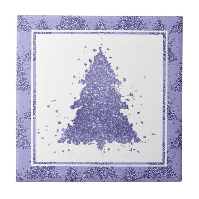 Carreau Arbre de Noël élégant | Charming Lavender Purple (Devant)