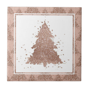 Carreau Arbre de Noël Glam Rose Gold Luxurious