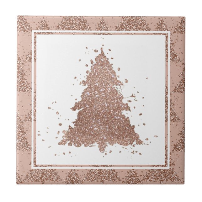 Carreau Arbre de Noël | Glam Rose Gold Luxurious (Devant)