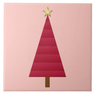 Carreau Arbre de Noël moderne profond rouge damé
