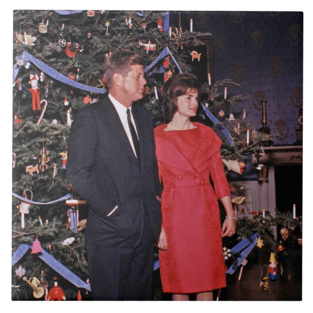 Carreau Arbre de Noël Président John Kennedy & Jacqueline (Devant)