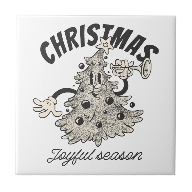 Carreau Arbre de Noël Saison Joyeuse  (Devant)