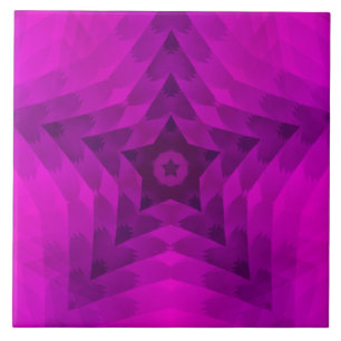 Carreau Arbre de Noël Silhouette & Étoile violette Dégradé