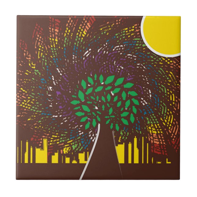 Carreau Arbre de vie en couleurs (Devant)