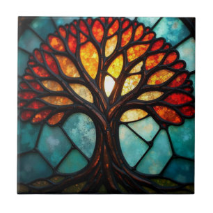 Carreau Arbre de Vie en Verre Coloré