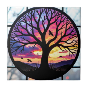 Carreau Arbre de Vie en Verre Coloré 