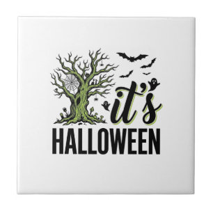 Carreau Arbre d'Halloween C'est Halloween Vintage Épouvant