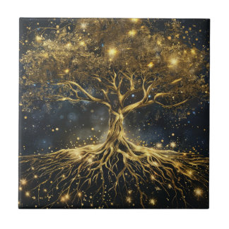 Carreau Arbre d'or de la vie Carrelage en céramique Vintag