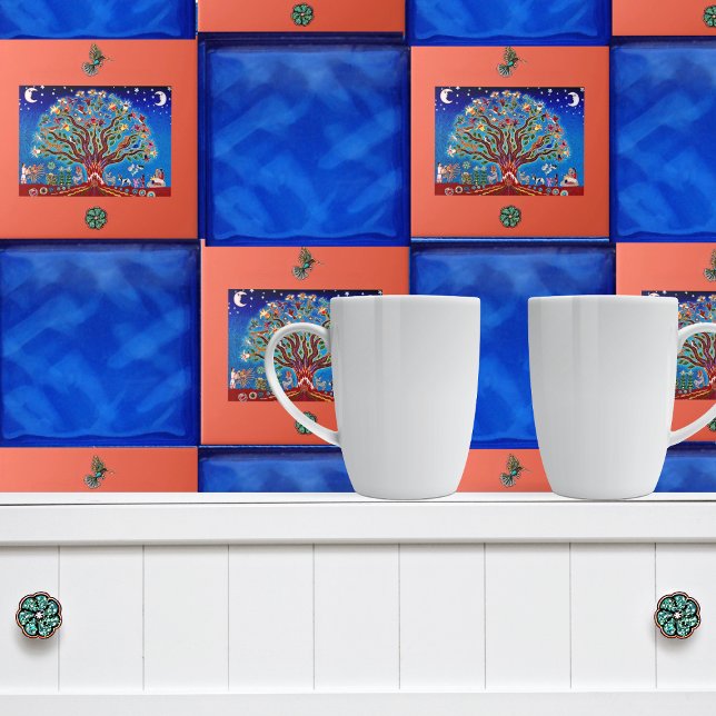 Carreau Arbre lunaire de vie Talavera Style Mexicain (Créateur téléchargé)