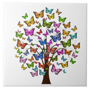 Carreau Arbre papillon de couleur vive