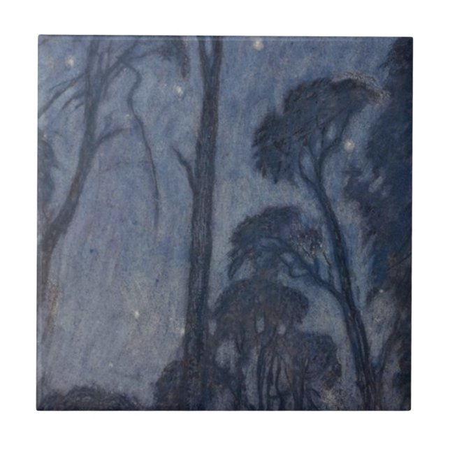 Carreau Arbres à Twilight (par Edward Robert Hughes) (Devant)