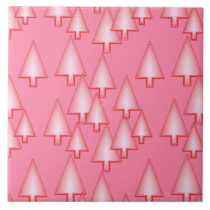 Carreau Arbres de Noël métalliques modernes - corail rose