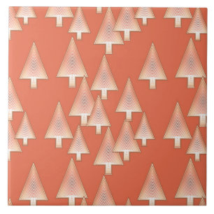 Carreau Arbres de Noël métalliques modernes - cuivre et ro