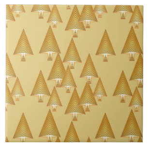 Carreau Arbres de Noël métalliques modernes - or jaune