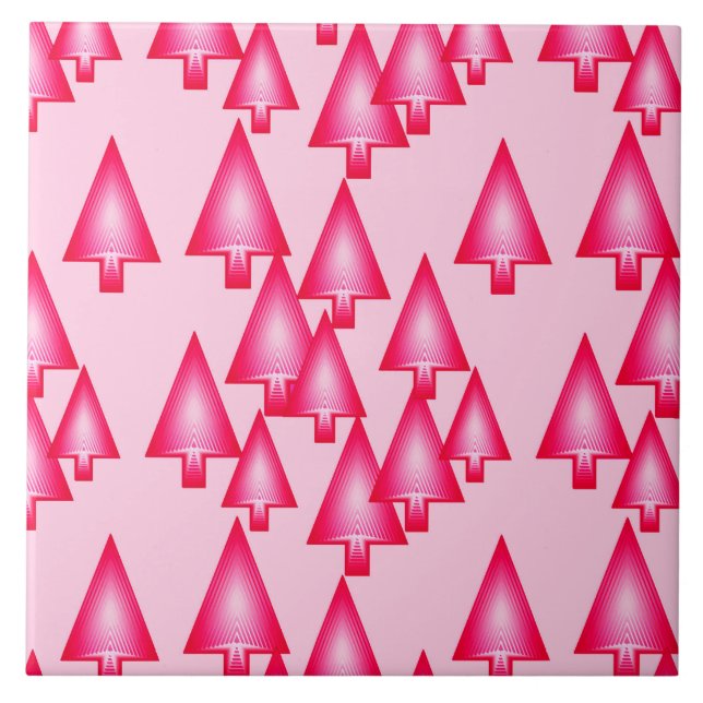 Carreau Arbres de Noël métalliques modernes - rose fuchsia (Devant)