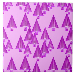 Carreau Arbres de Noël métalliques modernes - violet
