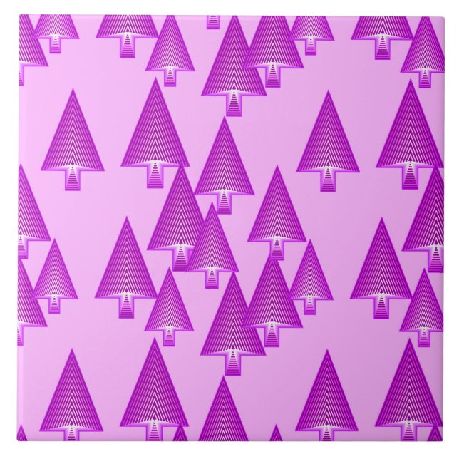 Carreau Arbres de Noël métalliques modernes - violet (Devant)