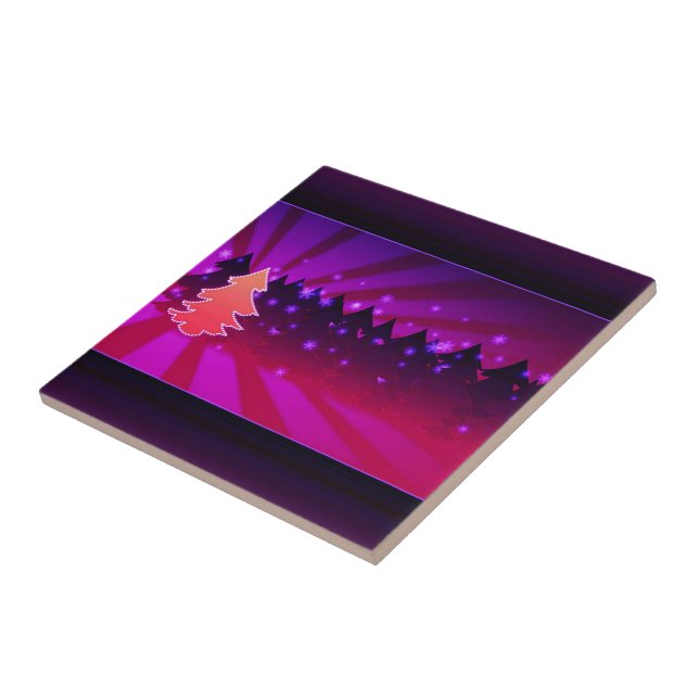 Carreau Arbres de Noël Tons de pourpre (Côté)