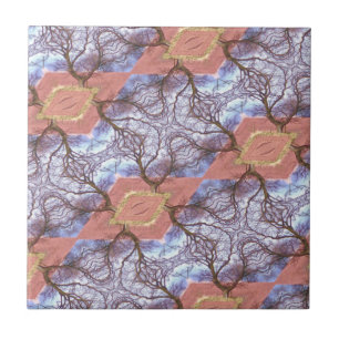 CARREAU ARBRES ET CHAMPS MOTIF