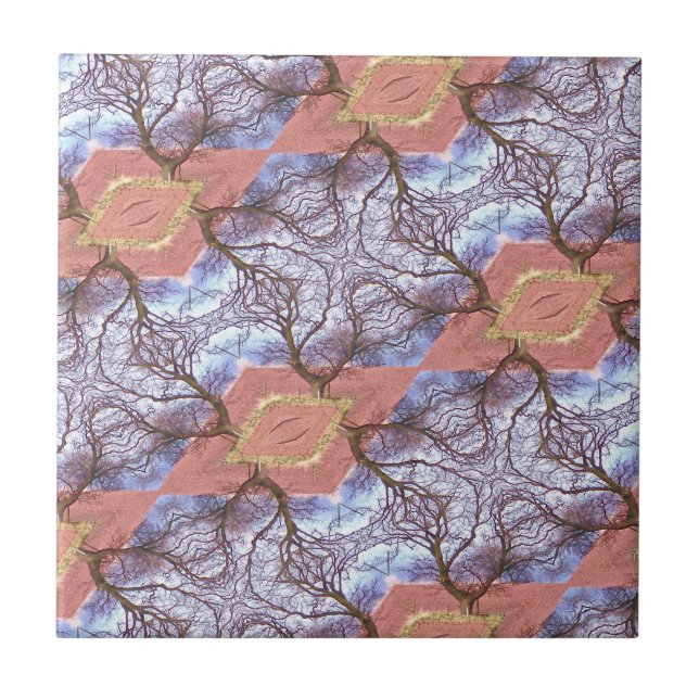 CARREAU ARBRES ET CHAMPS MOTIF (Devant)