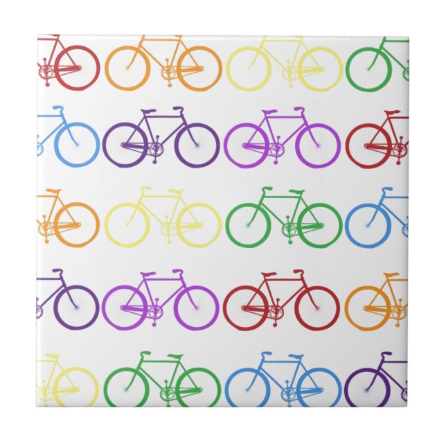 Carreau Arc-en-ciel allant à vélo le concepteur chic (Devant)
