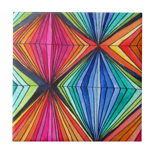 Carreau Arc-en-ciel - Art optique géométrique (Devant)