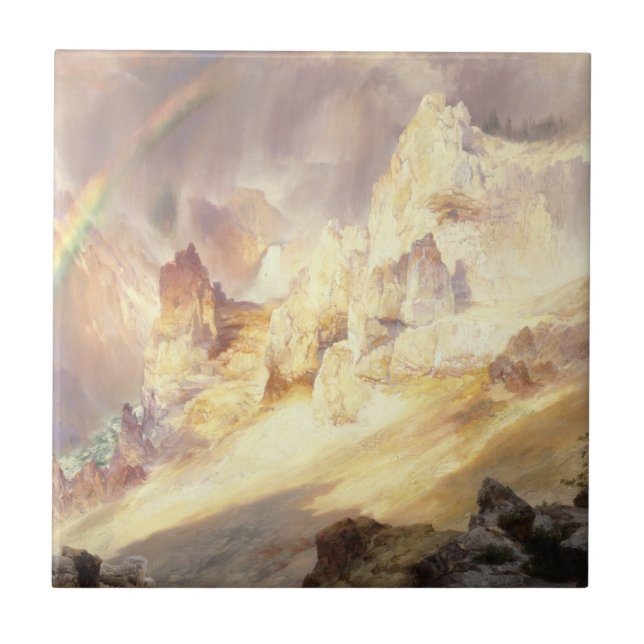 Carreau Arc en ciel au-dessus de Yellowstone, Moran 1900 (Devant)
