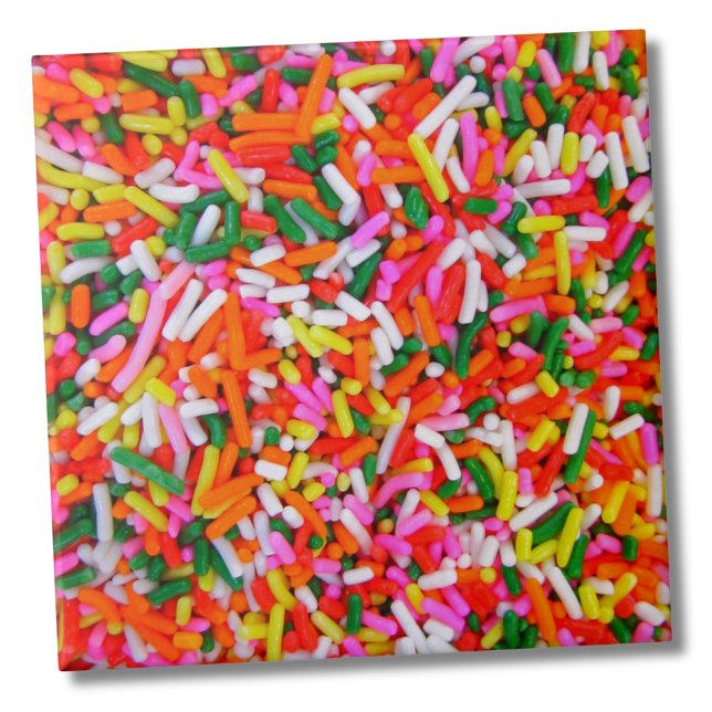 Carreau Arc-en-ciel coloré (Fun Colorful Candy Sweet Pattern Rainbow Sprinkles ceramic tile)