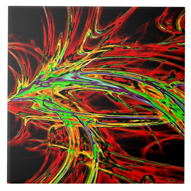 Carreau Arc en ciel éclairé des flammes (Devant)