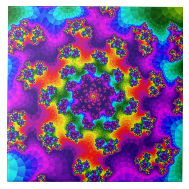 Carreau Arc-en-ciel fleuri (Devant)