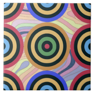 Carreau Arc-en-ciel moderne du milieu du siècle motif géom