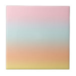 Carreau Arc-en-ciel Ombre rose bleu jaune<br><div class="desc">Belle aquarelle numérique rose violet pêche jaune dégradé bleu foncé design. Simple,  calme,  relaxant et glamour,  boho,  design moderne chic. Un cadeau radieux. Cadeaux Gradient personnalisés. Cadeaux Gradiés personnalisés</div>